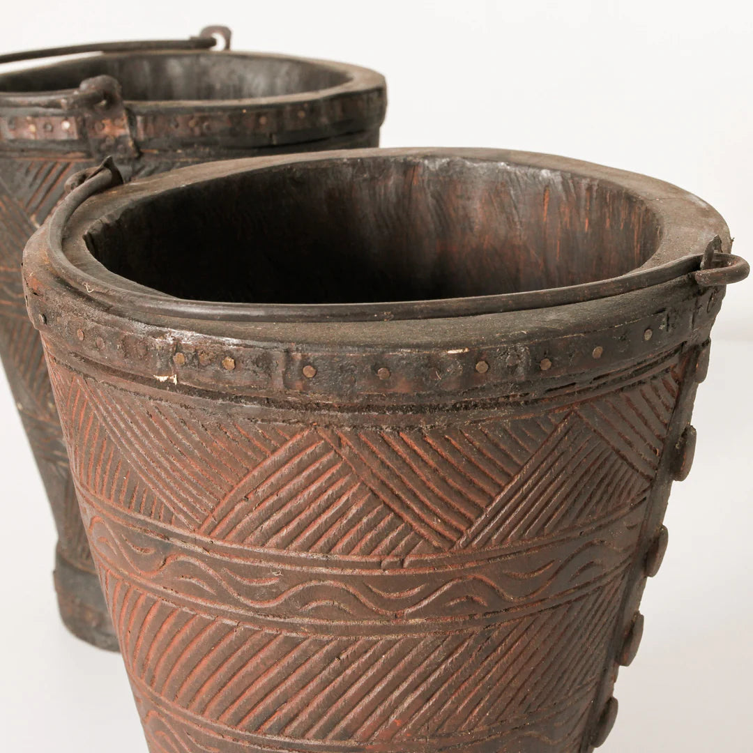 Indian Bucket Collection Indian Wooden Bucket – Renata Home