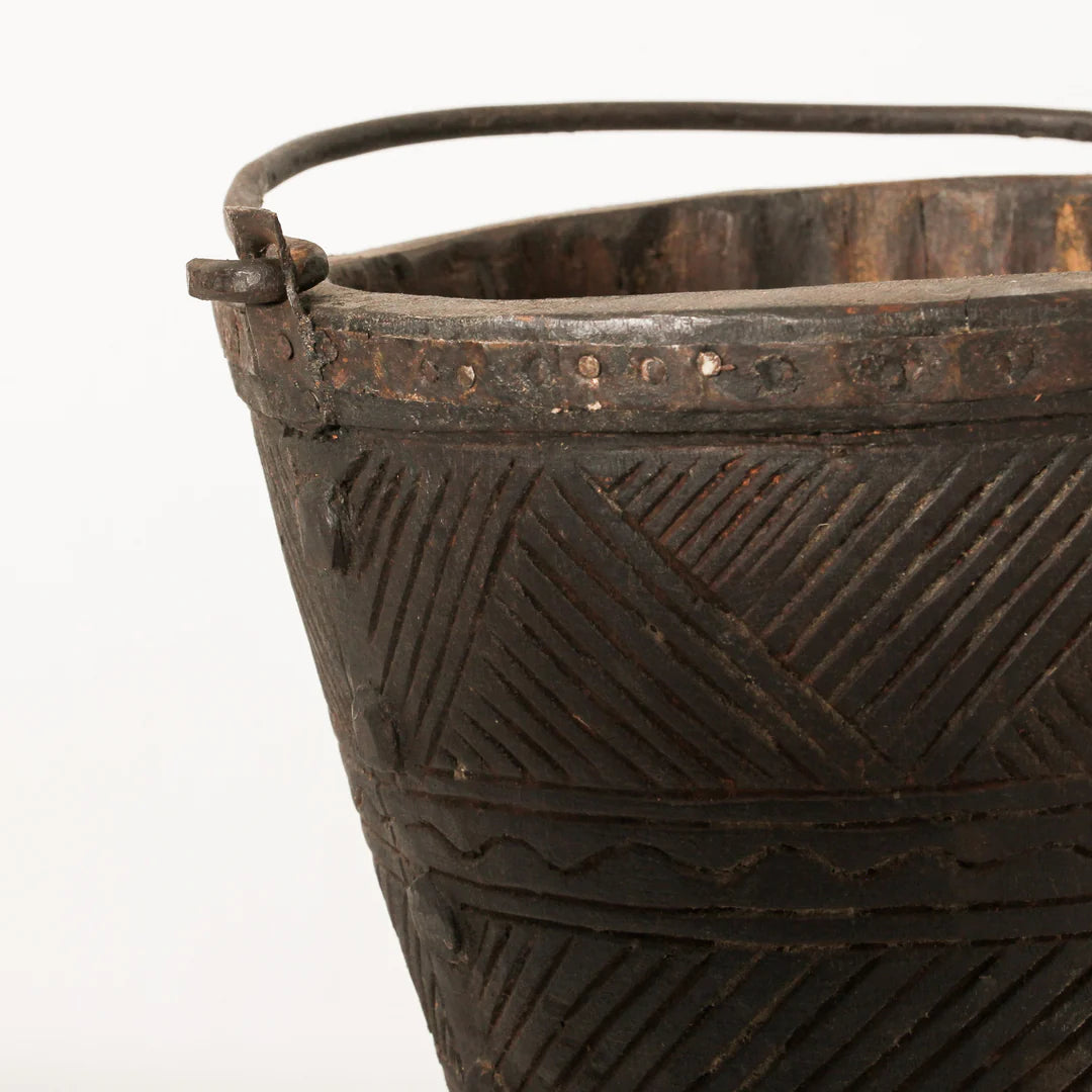 Indian Bucket Collection Indian Wooden Bucket – Renata Home