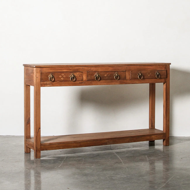 Vintage Indian 3 Drawer Console