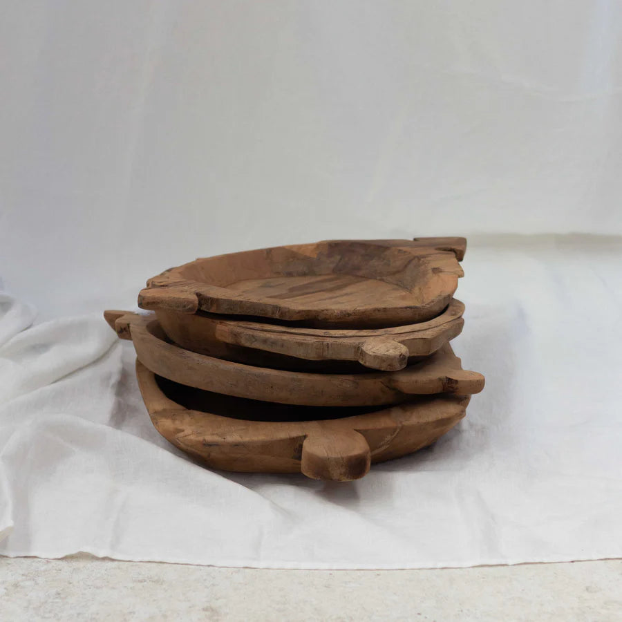 Old Indian Wooden Parat | Natural
