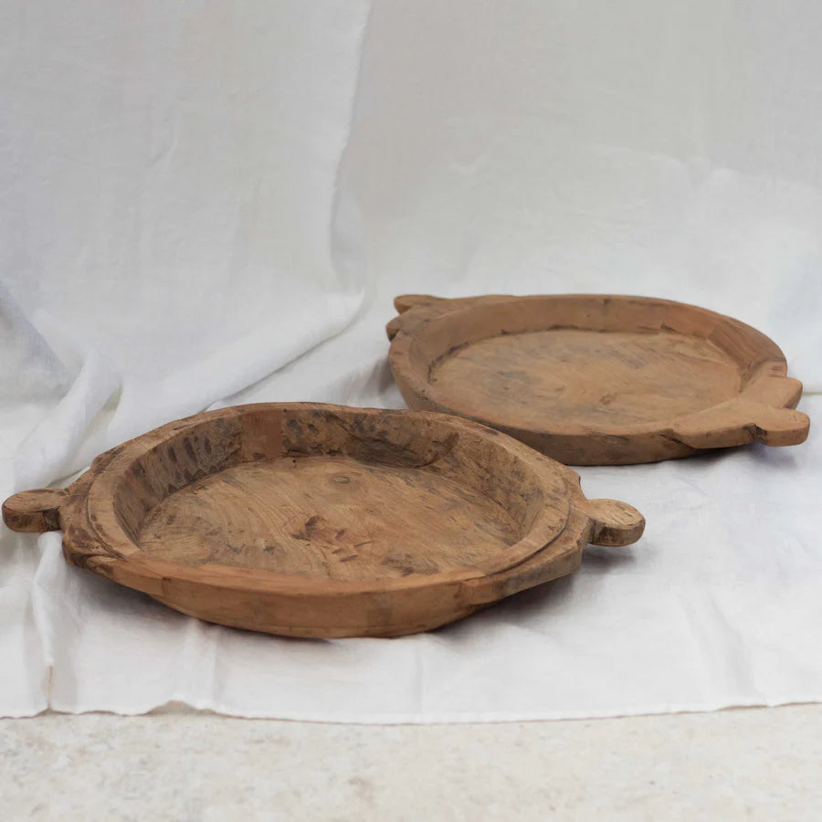 Old Indian Wooden Parat | Natural