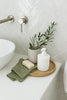 100% Organic Cotton Bamboo Waffle Standard Tea Towel/Hand Towel | Olive