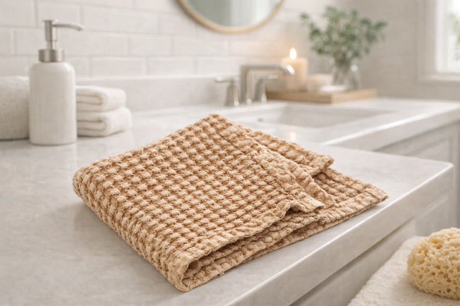 100% Organic Cotton Bamboo Waffle Face Cloth | Rust