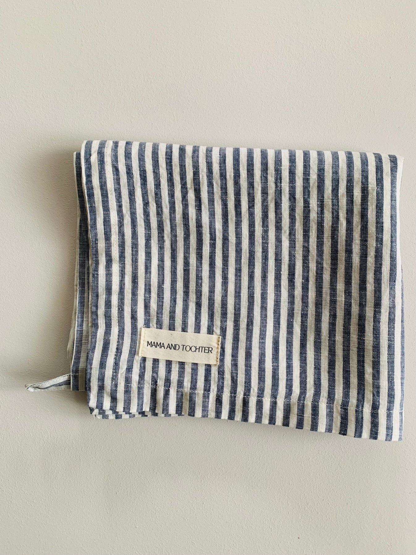 Pure French Linen Tea Towel | Marine Stripe