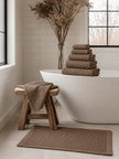 Organic Cotton Waffle Bathmat | Milk Chocolate