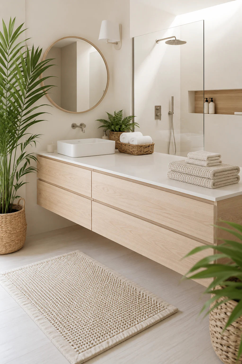 Organic Cotton Waffle Bathmat | Natural