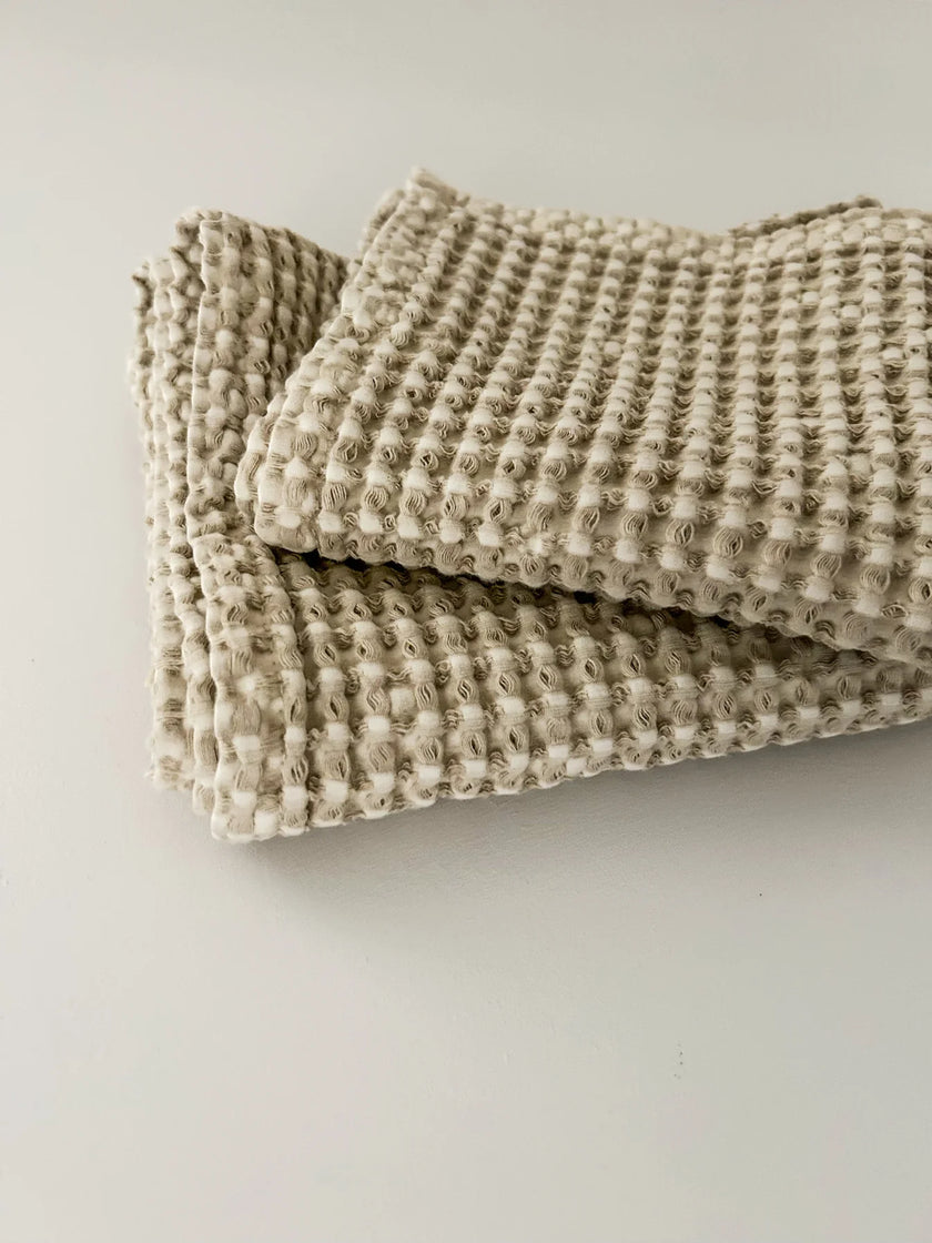 100% Organic Cotton Bamboo Waffle Face Cloth | Natural