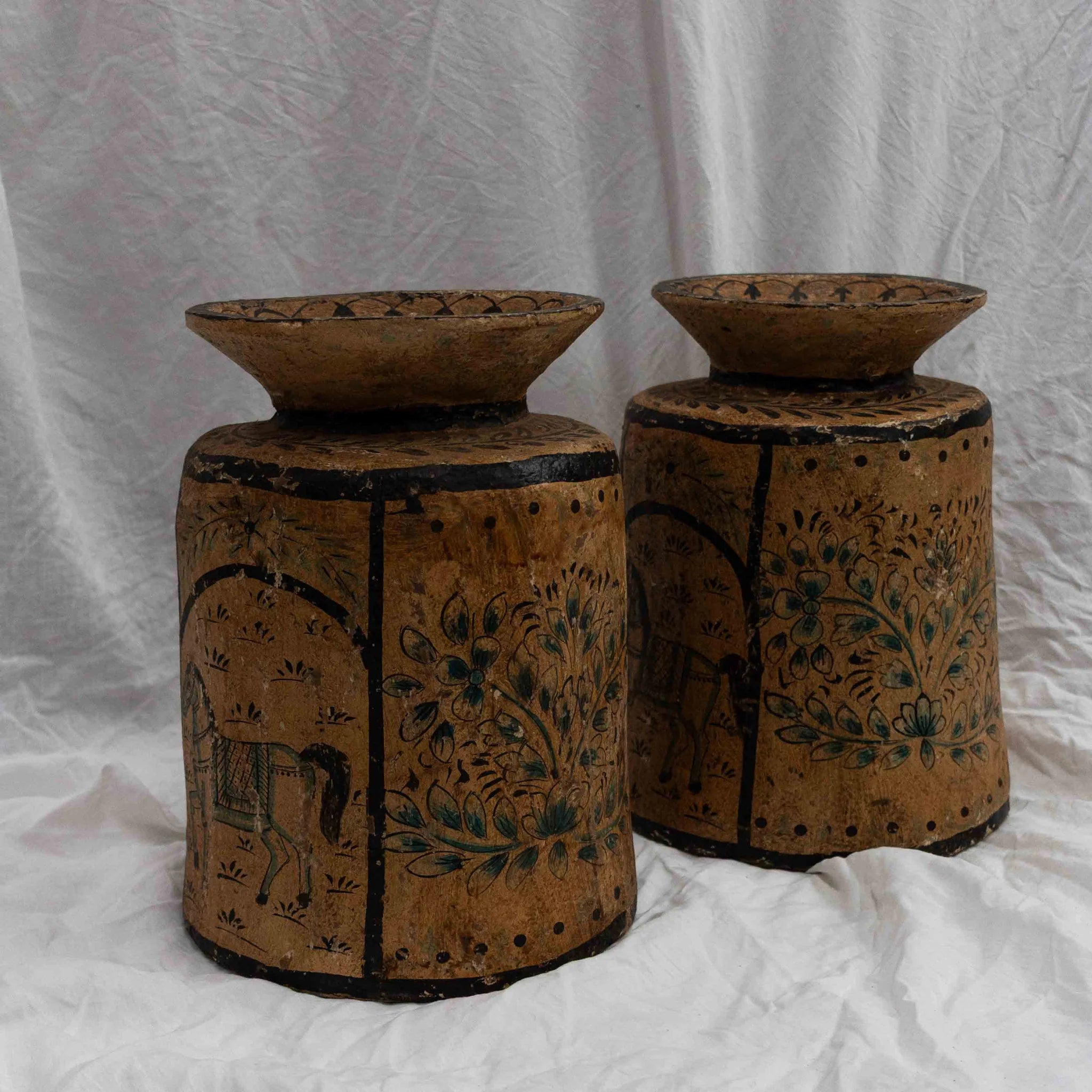Vintage Indian Papier Mache Pot