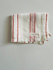 Pure French Linen Tea Towel | Rust Stripe