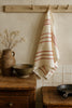 Pure French Linen Tea Towel | Rust Stripe
