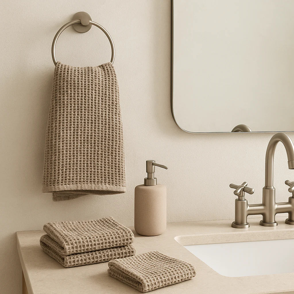 100% Organic Cotton Bamboo Waffle Face Cloth | Natural