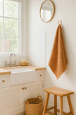 100% Organic Cotton Bamboo Waffle Standard Tea Towel/Hand Towel | Rust